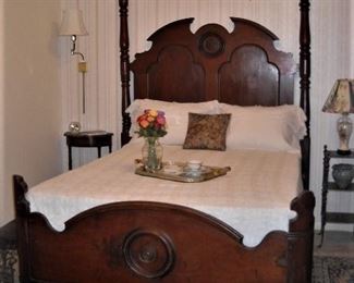 ANTIQUE BED POST ARE 7' 9" CURVED FOOT BOARD