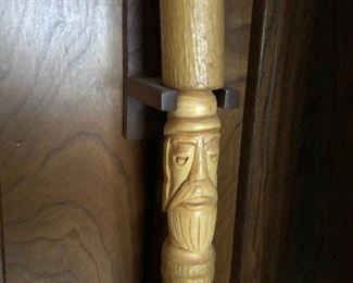 Hand Carved Nautical Walking Stick 