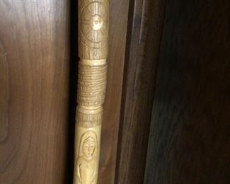 Hand Carved Nautical Walking Stick