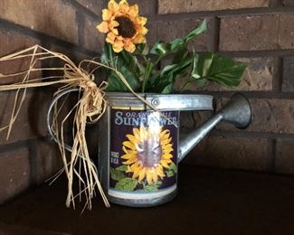 Sunflower Watering Can Decor