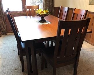 Amish Furniture Gallery, Pecan Dining Set with 6 Chairs, 44D 72W 29H, with table pads, PA25588 F&N Woodworking: 