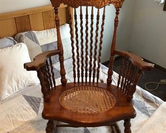 Barley Twist Cane Seat Rocking Chair : Buy it now 