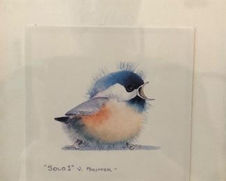 Solo I V. Pfeiffer Blue Bird Framed 