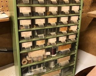 Vintage Green Metal 30 Drawers Screw, Nuts, Bolts, Small Parts, Art Hardware Organizer