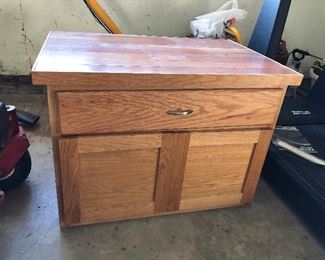 Custom Built Wood Cabinet Table 36.5w 