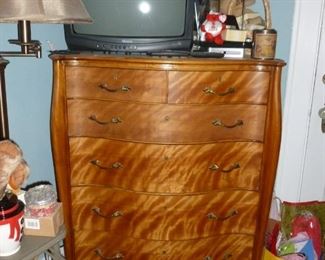 Burled Maple Chest w/Mirror..gorgeous!