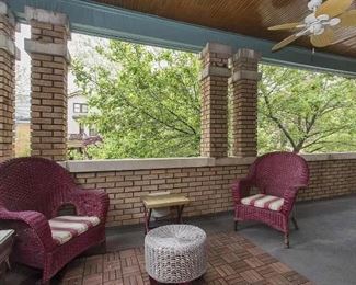 Outdoor deck wicker furniture