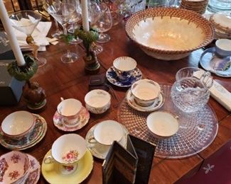 china, tea sets, crystal