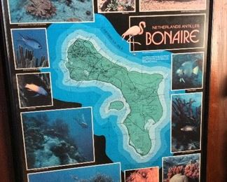 Bonaire Netherlands Antilles Map Poster, 18” x 24”. 