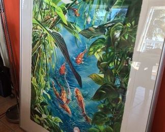 “Koi Pond Paradise” Watercolor by Gwen Talbot Hodges, 40” x 52”.