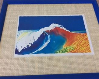 Wave Painting, Signed, 21 1/2” x 17 1/2”. 