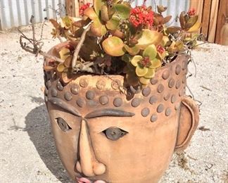 Decorative Face Planter, 18” H. 