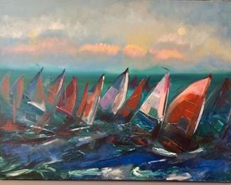 Windsurfers on Canvas, 40” x 30”. 
