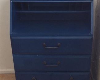 Blue Desk with Drawers.