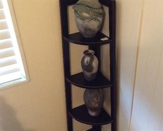 Corner Shelves and Vases. 