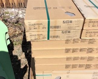 Large Quantity (3 Pallets) of Flooring Tile by CIFRE Group, Color: Nexus Pearl, Size: 30 cm x 60 cm (11.8" x 23.6"), 6 Tiles per Box, 2 Boxes to a Bundle. There are 88+ Boxes for Sale.