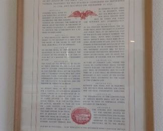 Framed, The Bill of Rights.