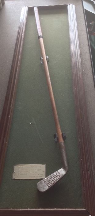 Francis Ouimet's Cleek. "An exact reproduction of the cleek used by Francis Ouimet in winning the 1913 U.S. Open and 1914 U.S. Amateur Championship. Presented at the 1978 Memorial Tournament. 