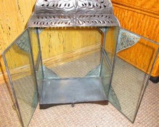 Stamped Tin Candle Box or Vitrine 