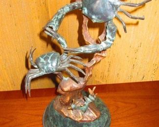 Brass & Bronze Crab Sculpture 