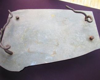Slate and Hand-Wrought Iron Serving Tray 