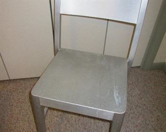 One of Pair of Aluminum Chairs 