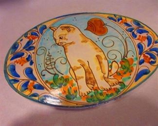 Stoneware Plaque Cat 