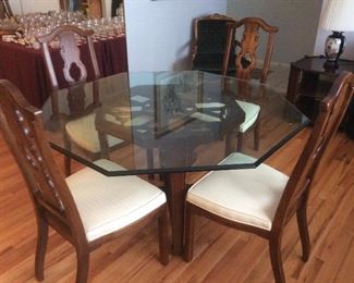 Wonderful glass top dining table