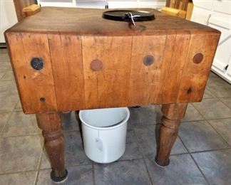 Butcher's Block built in 1910. Purchased from store in North Griffin in 1973.