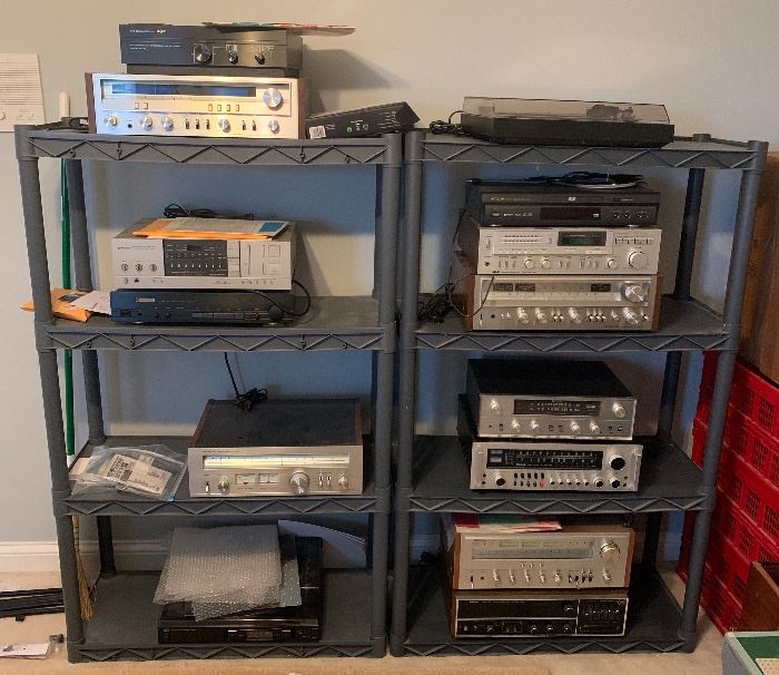 Nearly 100 pieces of vintage AV equipment: receivers, stereos, radios, speakers, turntables and so much more.