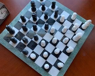 stone chess set -black and white