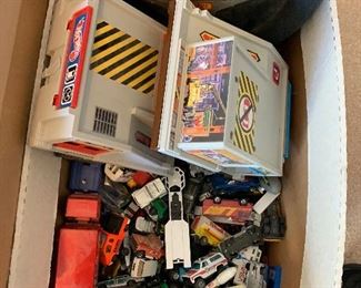 Hot Wheels -played with, wheel case, toys.