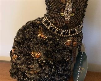 Mary Frances kitty cat bag, stage still attached