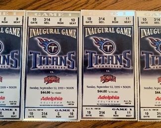 First ever Titans game tickets, September 12, 1999 -other Titans items (some while still Tennessee Oilers!)