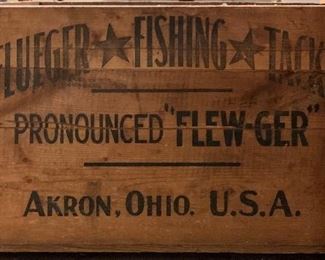 Very large Flueger Fishing tackle shipping crate -one of my favorite things in this sale!