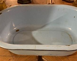 Blue enamel bathtub, c.1940