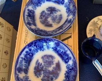 Flow blue dessert bowls