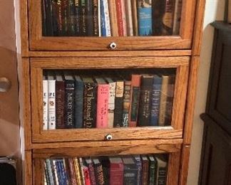 Newer oak lawyers bookcase - stacks do not come apart (60”H, 25.5”W, 13”D) 