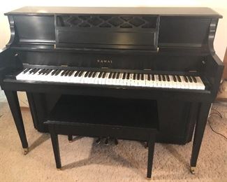 Black Kawai 701-C continental console (upright) piano with bench. Made in 1976, serial #K861140. It’s 42.5” tall, 58” long, 22.75” deep. In EXCELLENT condition inside and out, very gently used. No damage, felts look new. From clean, non-smoking home. Asking $1200/obo