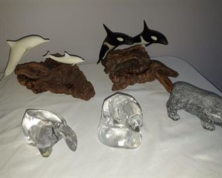 John Perry & Kosta Boda Animal Figurines & Glass Sculptures
