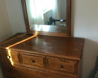 Mid Century Dresser and Mirror