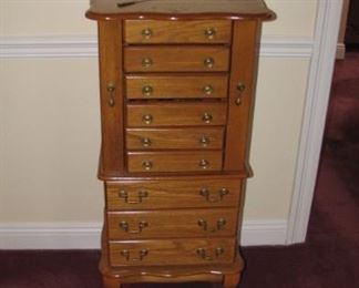 Oak jewelry chest