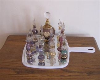 Nice collection of hand blown perfume bottles. 