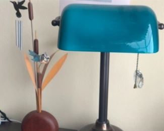Mid century bankers lamp 