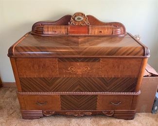 Waterfall chest with clock and lower drawer!