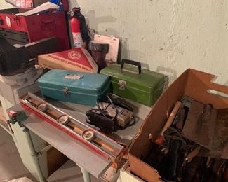 Old tools and tool boxes