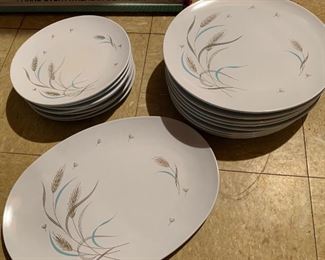 Melmac Turquoise wheat plates