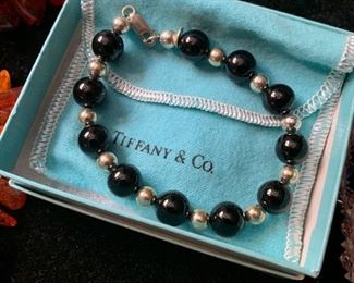 Tiffany & Co silver / onyx bracelet