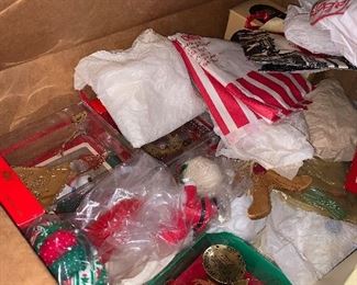 Dig through boxes of vintage Christmas items!