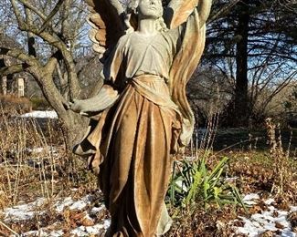Angel concrete statues approximately 5 feet tall set of two